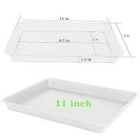 Vuwez 4 Pack Plant Saucer Tray Rectangular Plant Saucers For Indoors Heavy Sturdy Plastic Plant Drainage Trays Plant Drip Tra