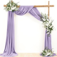 Linxtar 1 Panel Lilac Wedding Arch Drapery 6 Yards Long And 30 Wide Sheer Chiffon Wedding Arch Drapes For Party Backdrop Churc