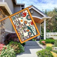 Pipisasa Hippie Funny Flag Imagine All The People Living Life In Peace Garden Flag Spring Summer Inspirational Burlap Yard Outsi