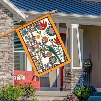 Pipisasa Hippie Funny Flag Imagine All The People Living Life In Peace Garden Flag Spring Summer Inspirational Burlap Yard Outsi