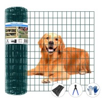 Gilpwa Welded Wire Fence 25Ftl X 36Inchh Garden Fence For Dog 2 Inch X 3 Inch 16Ga Fencing For Chicken Pvc Coated Antiru