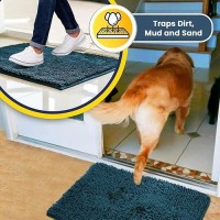 Muddy Mat Shown On Tv Highly Absorbent Microfiber Door Mat And Pet Rug Non Slip Thick Washable Area And Bath Mat Soft Chenille For Kitchen Bedroom Indoor And Outdoor - Atlantic Blue Xxxl 72