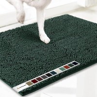 Muddy Mat Shown On Tv Highly Absorbent Microfiber Dog Door Mat And Pet Rug Non Slip Thick Washable Area And Bath Mat Soft Chenille For Kitchen Bathroom Bedroom And Indoor - Dark Green Xxxl 72