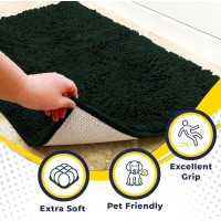 Muddy Mat Shown On Tv Highly Absorbent Microfiber Door Mat And Pet Rug Non Slip Thick Washable Area And Bath Mat Soft Chenille For Kitchen Bedroom Indoor And Outdoor - Dark Green Xl 59