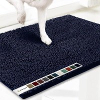 Muddy Mat Shown On Tv Highly Absorbent Microfiber Dog Door Mat And Pet Rug Non Slip Thick Washable Area And Bath Mat Soft Chenille For Kitchen Bathroom Bedroom And Indoor - Navy Blue Xxl 60