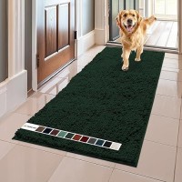 Muddy Mat Shown On Tv Highly Absorbent Microfiber Door Mat And Pet Rug Non Slip Thick Washable Area And Bath Mat Soft Chenille For Kitchen Bedroom Indoor And Outdoor - Dark Green Runner 59