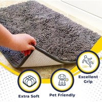 Muddy Mat Shown On Tv Highly Absorbent Microfiber Door Mat And Pet Rug Non Slip Thick Washable Area And Bath Mat Soft Chenille For Kitchen Bathroom Bedroom Indoor And Outdoor - Grey Xxl 60