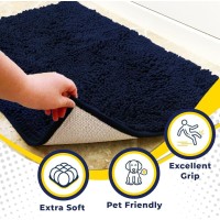 Muddy Mat Shown On Tv Highly Absorbent Microfiber Dog Door Mat And Pet Rug Non Slip Thick Washable Area And Bath Mat Soft Chenille For Kitchen Bathroom Bedroom And Indoor - Navy Blue Xxxl 72