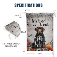 Halloween Chocolate Lab Garden Flag Trick Or Treat Yard Flag Ghost Labrador Dog Garden Flags For Outside 12X18 Double Sided Mini