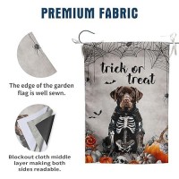 Halloween Chocolate Lab Garden Flag Trick Or Treat Yard Flag Ghost Labrador Dog Garden Flags For Outside 12X18 Double Sided Mini