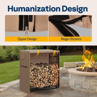 Vivohome 2Ft Firewood Log Rack Cover Heavy Duty 600D Oxford Double Layer Outdoor Weather Resistant Fire Wood Storage Holder Co