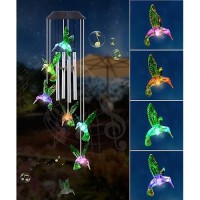 Nacome Solar Wind Chimes For Outside: Memorial Wind Bell Tubes Birthday Gifts For Mom Mother Grandma Women Christmas Yard Garden Decor Indoor/Outdoor(Bird)