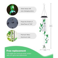 Nacome Solar Wind Chimes For Outside: Memorial Wind Bell Tubes Birthday Gifts For Mom Mother Grandma Women Christmas Yard Garden Decor Indoor/Outdoor(Bird)