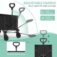 Collapsible Wagon Cart Foldable With 250Lbs Weight Capacity 120L Utility Grocery Shopping Cart With Wheels Lightweight Portabl