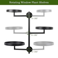 Cometofit Rotating Window Plant Shelves Indoor  3-Tier Metal Plant Stand  Wall Plant Holder  Window Plant Shelf For Multiple Plants Indoors  Window Sill Gifts For Plant Lovers To Enhance Home Decor