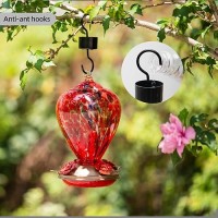 Laelvish Garden 2 Packs Hummingbird Feeder For Outdoors Hanging Ant And Bee Proof 34Oz 32Oz Hand Blown Glass Hummingbird Feeder