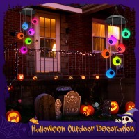 Winzwon Halloween Decorations Outside Solar Outdoor Lights Waterproof Eyeballs Wind Chimes For Party Yard Porch Patio Home Windo