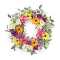 Mixed Spring Wreath 20D Polyester