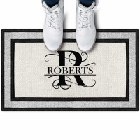 Custom Monogram Doormat Personalized Name For Front Door Mat Indooroutdoor Anti Slip Backing 18X30 Inches Polyester Top Made