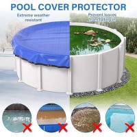 24Ft Round Winter Pool Cover 420D Extra Thick Above Ground Pool Cover Cold Above Ground Pool Protection With Winch And Cable Roy