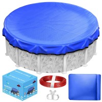 15Ft Round Winter Pool Cover 420D Extra Thick Above Ground Pool Cover Cold Above Ground Pool Protection With Winch And Cable Roy