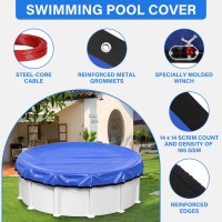 15Ft Round Winter Pool Cover 420D Extra Thick Above Ground Pool Cover Cold Above Ground Pool Protection With Winch And Cable Roy