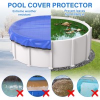 15Ft Round Winter Pool Cover 420D Extra Thick Above Ground Pool Cover Cold Above Ground Pool Protection With Winch And Cable Roy