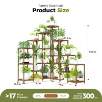 Bamworld Corner Plant Stand Indoor Large Plant Shelf Tall Outdoor Plant Holder Wood For Multiple Plants Hanging Plant Rack For L