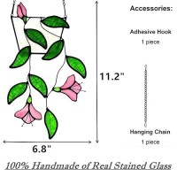 Lcensp Fake Plants Flower Stained Glass Window Hanging Artificial Plants Sun Catchers Indoor Window Stain Glass Suncatcher For