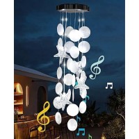 Solar Wind Chimes Decorative Lights For Outside Shells Lights Gifts For Mom Grandma Women Wife Girls Solar Hanging Lights For H