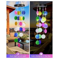 Solar Wind Chimes Decorative Lights For Outside Shells Lights Gifts For Mom Grandma Women Wife Girls Solar Hanging Lights For H