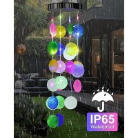 Solar Wind Chimes Decorative Lights For Outside Shells Lights Gifts For Mom Grandma Women Wife Girls Solar Hanging Lights For H