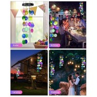 Solar Wind Chimes Decorative Lights For Outside Shells Lights Gifts For Mom Grandma Women Wife Girls Solar Hanging Lights For H