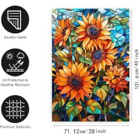 Fall Sunflower Garden Flag Autumn House Flags 28X40 Double Sided Large Thanksgiving Outdoor Flag For Outside Stained Glass Flora