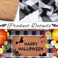 Halloween Decor Doormat Combo Set 100 Coco Coir Welcome Mat 3 X 5 Black And White Plaid Rug Halloween Fall Front Porch E