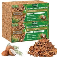 Halatool 4 Pcs Coconut Coir Chips For Plants 44 Lb 100 Organic Coco Husk Chip Bricks With Low Ec And Ph Balanced Compressed