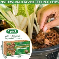 Halatool 4 Pcs Coconut Coir Chips For Plants 44 Lb 100 Organic Coco Husk Chip Bricks With Low Ec And Ph Balanced Compressed