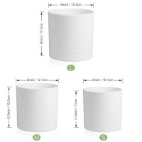 Meowell 654 Inch Flower Pots Pack Of 3 Cylinder Plant Pots For Small Indoor Outdoor Plants Plastic Planters With Drainage Ho