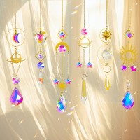 Sun Catchers 6Pieces Colorful Crystals Suncatcher With Chain Pendant Ornaments Hanging Crystals Prism Rainbow For Window Home In