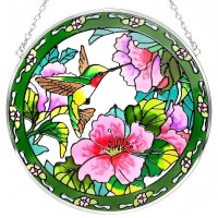 Godferyxin Stained Glass Suncatcher Handmade Glass Hummingbird Suncatcher 8