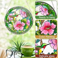 Godferyxin Stained Glass Suncatcher Handmade Glass Hummingbird Suncatcher 8