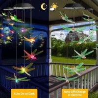 Solar Dragonfly Wind Chimes Outdoor  For Mom Grandma Gifts Birthday Gifts For Women Gifts For Sister In Law Daughter Gifts(Dragonfly Wind Chimes Outdoor)