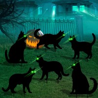 6 Pcs Black Cat Halloween Decorations Plastic Yard Signs With Stakes Spooky Halloween Decorations Outdoor Scary Silhouette With