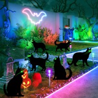 6 Pcs Black Cat Halloween Decorations Plastic Yard Signs With Stakes Spooky Halloween Decorations Outdoor Scary Silhouette With