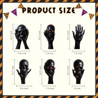 6 Pack Black Hand Grave Skull Halloween Decorations Plastic Yard Signs With Stakes Halloween Decorations Outdoor  Scary Silhouette With Glow In Dark Eyes For Outdoor Yard Lawn Garden Halloween Decor