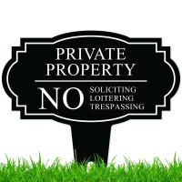 Private Property No Soliciting Liotering Trespassing Inground Sing 17X17 Inches Rust Free Acm Fade Resistant Made In Usa By