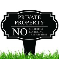 Private Property No Soliciting Liotering Trespassing Inground Sing 13X13 Inches Rust Free Acm Fade Resistant Made In Usa By