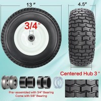 13X5.00-6 Flat Free Tire And Wheel With 3