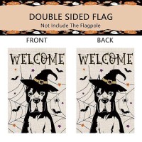 Halloween Garden Flag Great Dane Cobweb Bats Double Sided Vertical Welcome Flag Seasonal Holiday Outdoor Yard Lawn Party Decorat