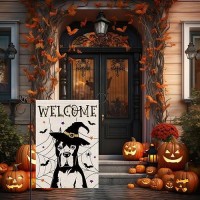 Halloween Garden Flag Great Dane Cobweb Bats Double Sided Vertical Welcome Flag Seasonal Holiday Outdoor Yard Lawn Party Decorat